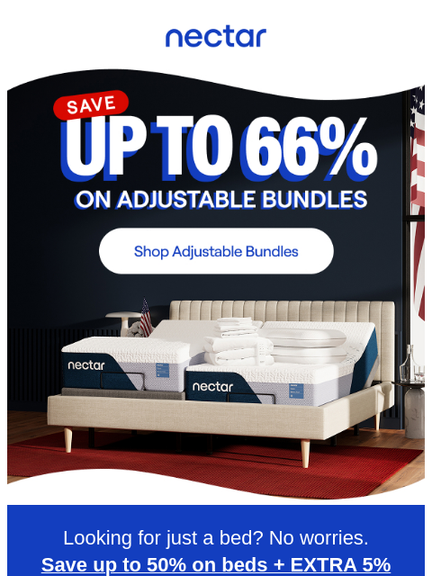 nectarsleep newsletter: Your bed, your incline. Save up to 66% 🙌