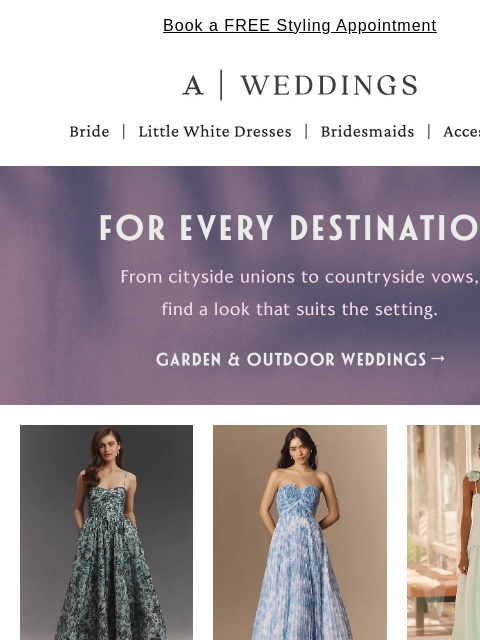 anthropologie newsletter: Destination wedding invite? Try these.