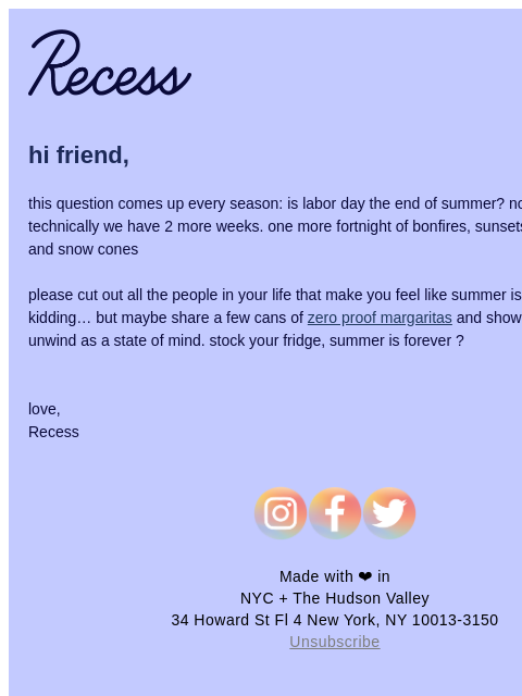 takearecess newsletter: PSA