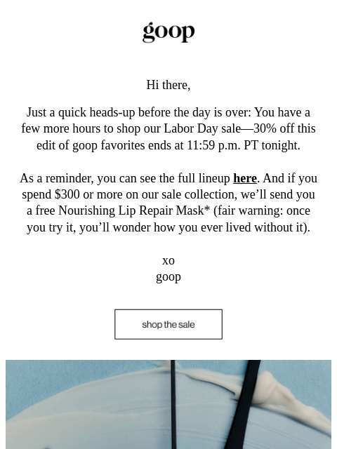 goop newsletter: 30% GWYN and goop Beauty