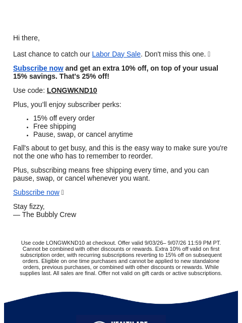 health-ade newsletter: Last call: 25% off subscriptions