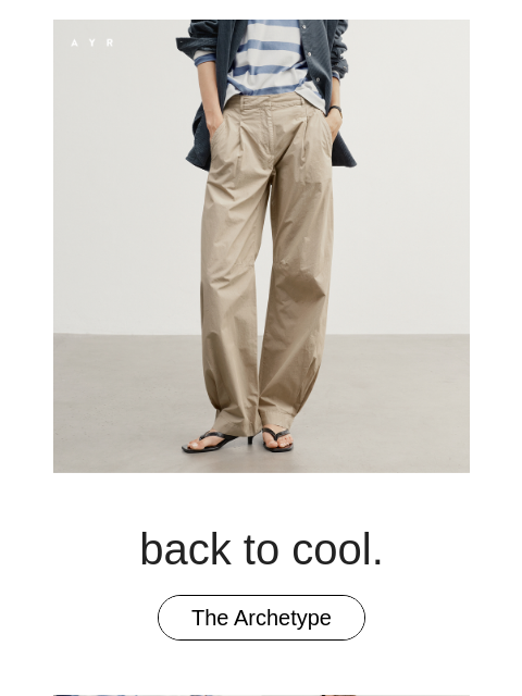 ayr newsletter: the Italian poplin pant