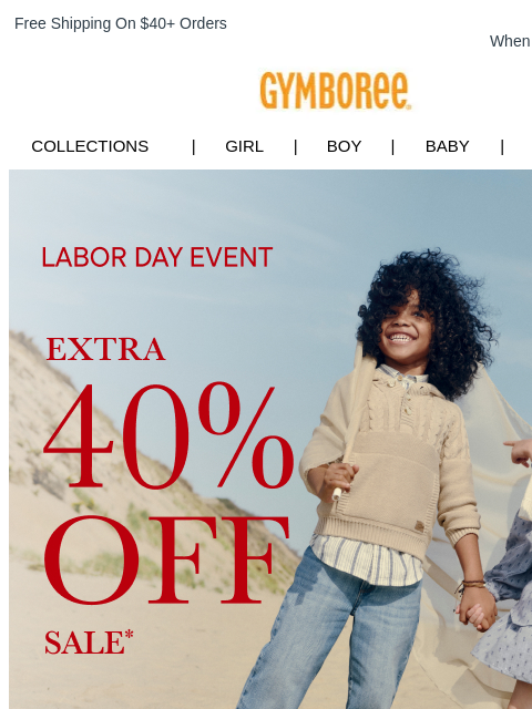 gymboree newsletter: Reminder: The Labor Day Event is Here