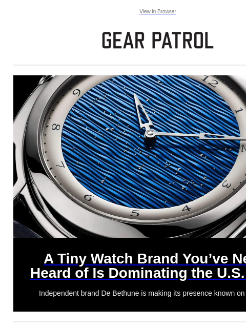 US Open mystery watches, Sonos news, Swiss Army hacks and more View in Browser A Tiny Watch Brand You've Never Heard of Is Dominating the US Open A Tiny Watch Brand You've Never Heard of Is