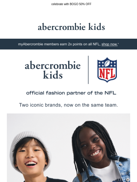 abercrombie newsletter: finally family tailgate season