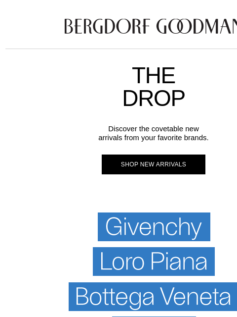 bergdorfgoodman newsletter: The Drop: New Arrivals Just Landed