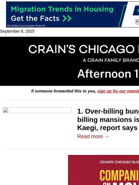 crainalerts newsletter: Kaegi property assessments more fair, study says