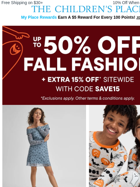 childrensplace newsletter: It’s Cozy Season 🍁 Get an EXTRA 15% Off Sitewide