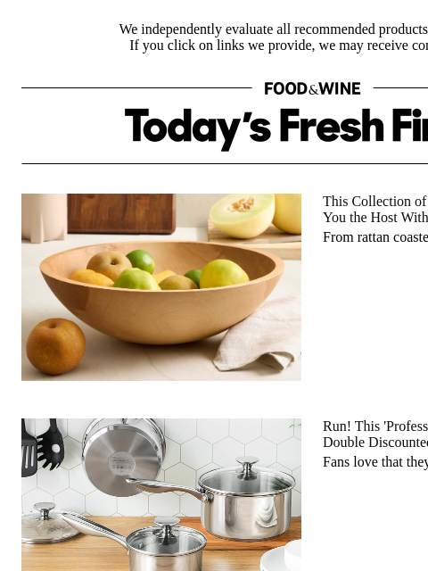 foodandwine newsletter: This 'Professional Quality' Saucepan Set Is Double...