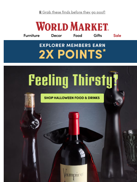 emailworldmarket newsletter: Sink your teeth into Halloween treats ✨🧛🏻✨