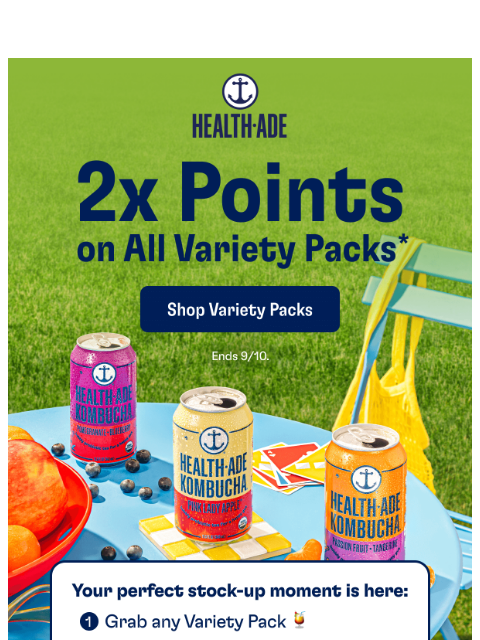 health-ade newsletter: DOUBLE POINTS to kick off your week 👯