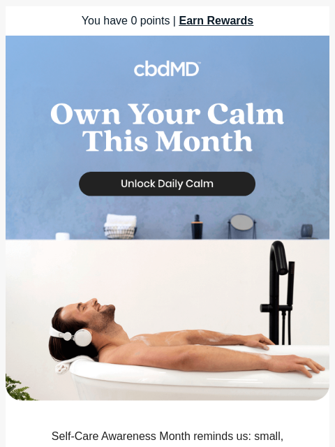 cbdmd newsletter: Your Simple CBD Plan for Self-Care Month
