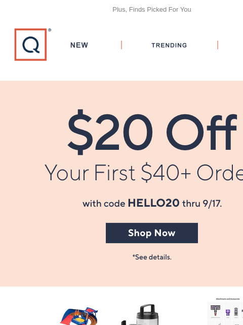 qvcemail newsletter: Just For You! Take $20 Off Your First Purchase