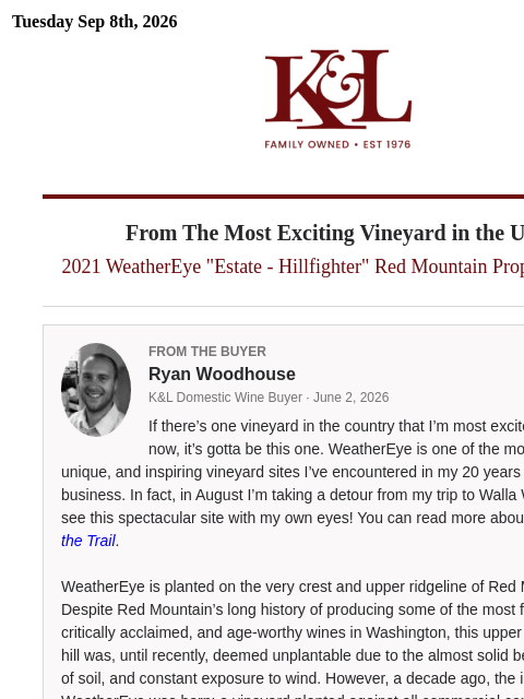 klwines newsletter: 94 Pts & 45% Off: One of the Most Compelling Reds ...
