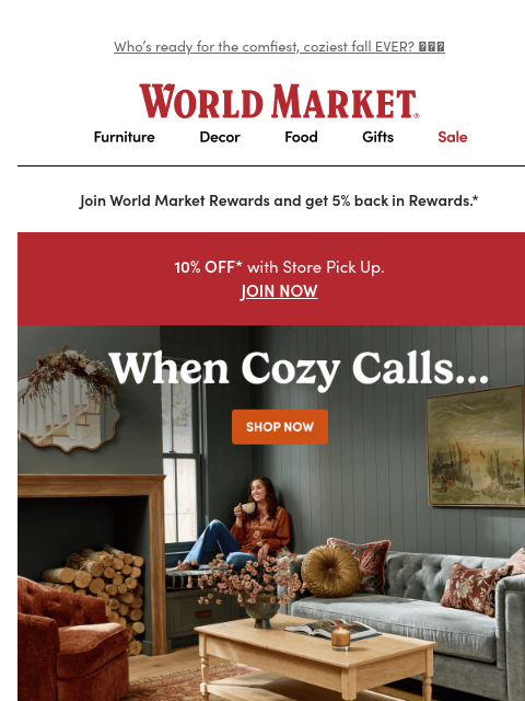 emailworldmarket newsletter: 8 ways to crush cozy season 🍂🫖☺️