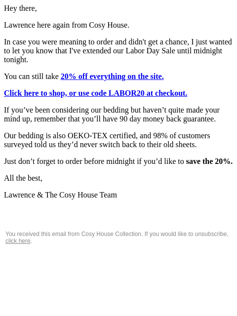 cosyhousecollection newsletter: RE: oops