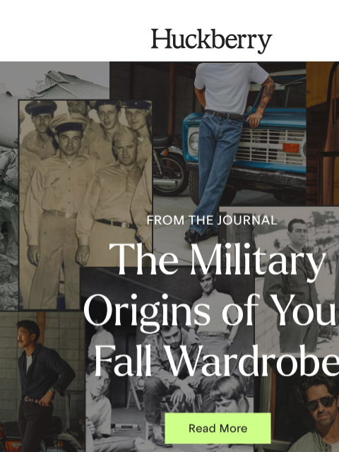 huckberry newsletter: Military-Inspired Staples for Fall