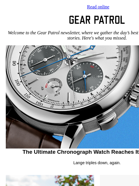 gearpatrol newsletter: The Ultimate Chronograph Reaches Its Final Form