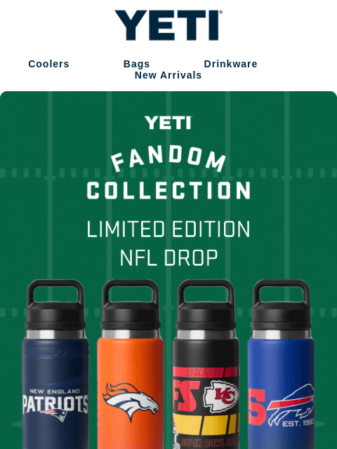 yeti newsletter: Signature Drinkware For NFL Superfans