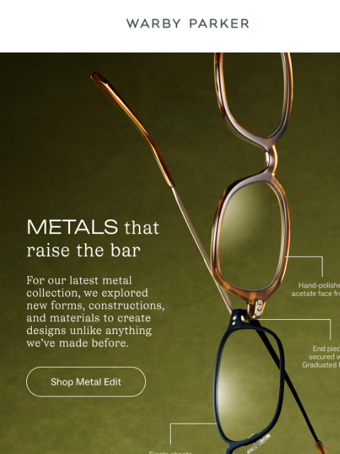 warbyparker newsletter: This is the Metal Edit