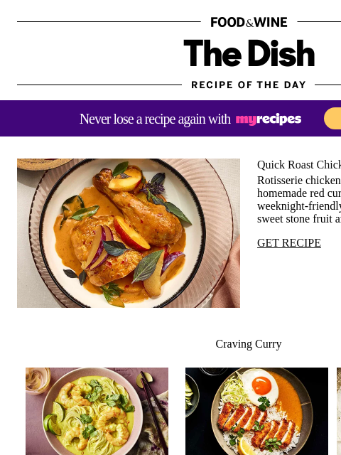 foodandwine newsletter: Quick Roast Chicken Red Curry