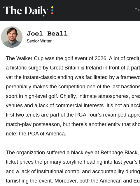 golfdigest newsletter: How the Ryder Cup can save itself