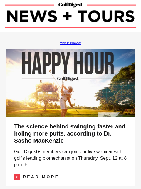 The science behind swinging faster and holing more putts, according to Dr. Sasho MacKenzie GolfDigest View in Browser The science behind swinging faster and holing more putts, according to Dr. Sasho