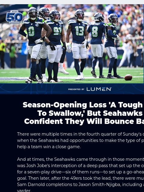 seahawksemail newsletter: Comeback Falls Short In Season Opening Loss To The...