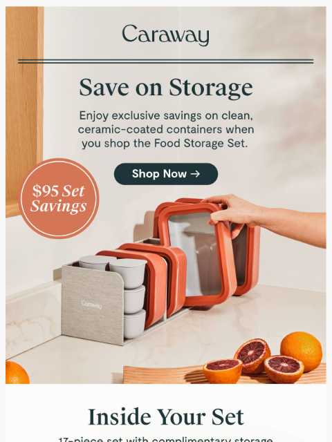 carawayhome newsletter: Save $95 on Cleaner Food Storage