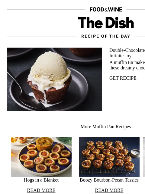 foodandwine newsletter: Double-Chocolate Brownie Cakes