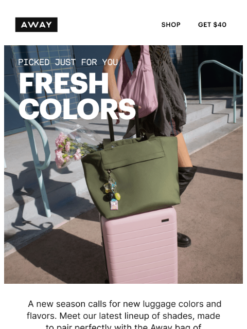 awaytravel newsletter: NEW shades of your favorite luggage