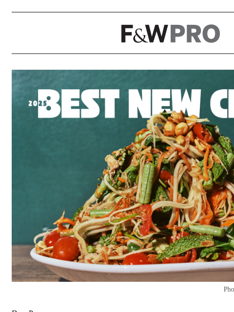 foodandwine newsletter: Meet the 2025 Food & Wine Best New Chefs
