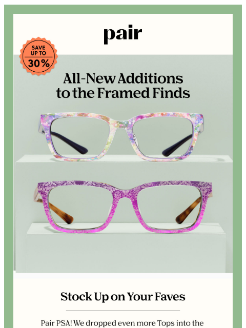 paireyewear newsletter: ✨ NEW✨ Additions to Framed Finds