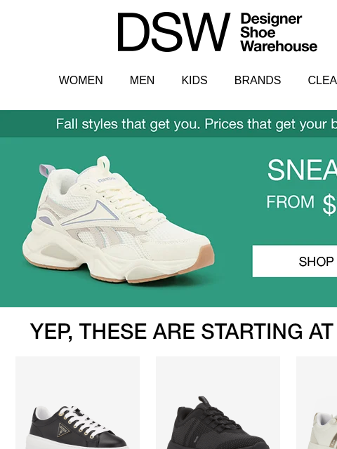 dsw newsletter: They're new, and they start at $59.99