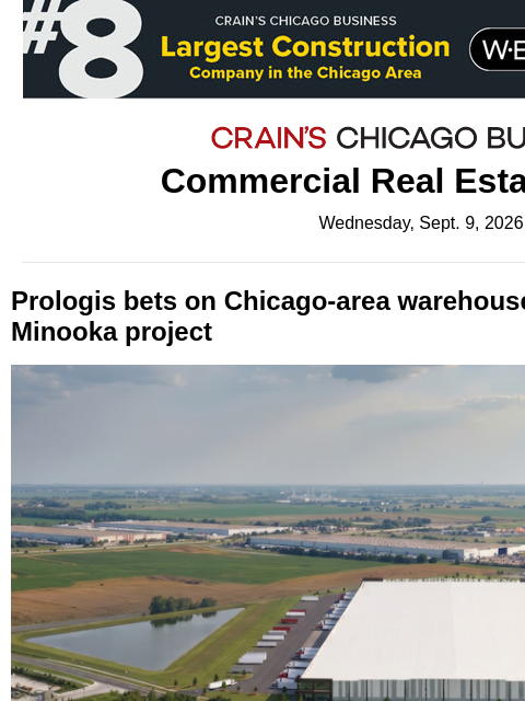 crainalerts newsletter: Industrial giant bets big on warehouse plan