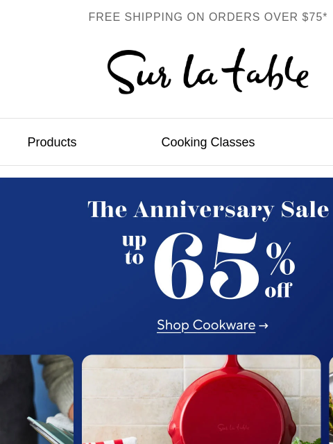 surlatable newsletter: Your Kitchen. Your Rules. Your Cookware.
