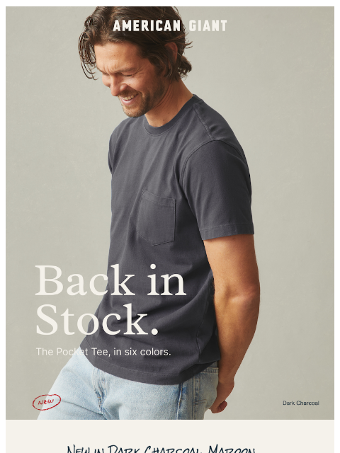 american-giant newsletter: The Pocket Tee Is Back for Fall