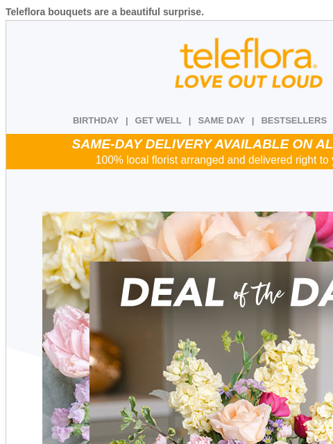 teleflora newsletter: Seal The Deal 🌟 20% Off Stunning Bouquets