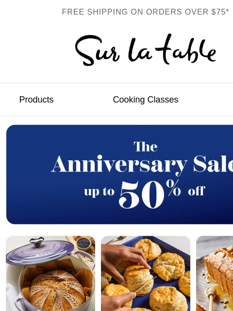 surlatable newsletter: Fall baking favorites up to 50% off.