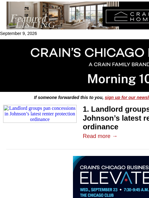 crainalerts newsletter: Rental tweaks fail to sway landlords