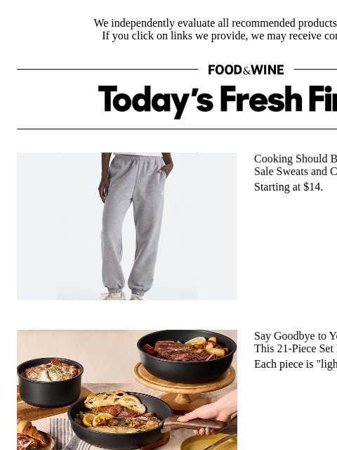 foodandwine newsletter: Run! The 21-Piece Cookware Set That 'Saves a Lot o...