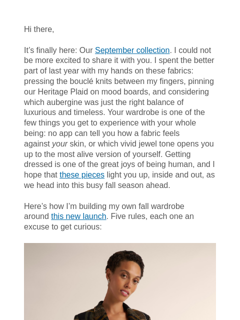 mmlafleur newsletter: How I’m styling our new September Collection.