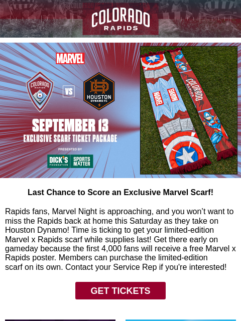 thecoloradorapids newsletter: Last Chance to Score an Exclusive Marvel x Rapids ...