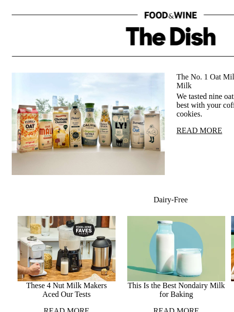 foodandwine newsletter: The No. 1 Oat Milk Might Just Outshine Dairy Milk
