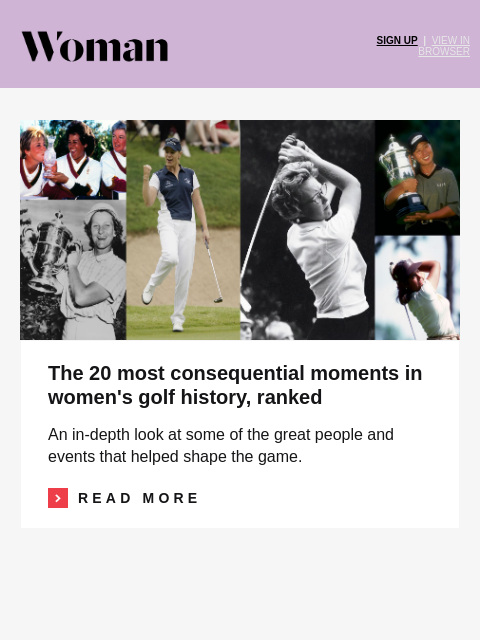 golfdigest newsletter: Important moments in women's golf history, ranked