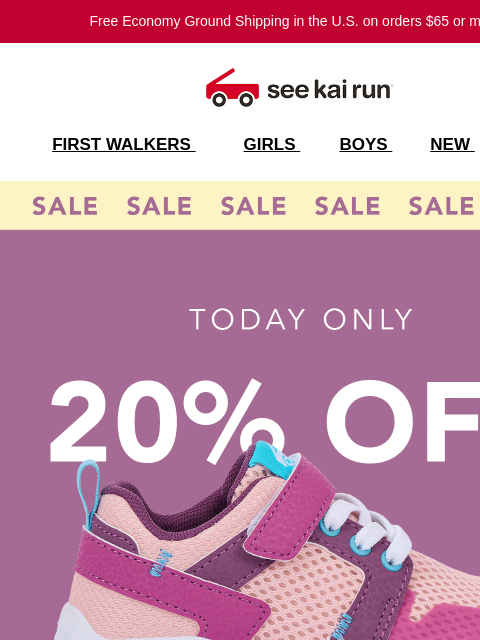 seekairun newsletter: Today Only! 20% Off Athletic Styles