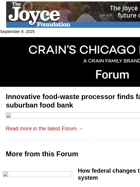 crainalerts newsletter: How Chicago's food waste becomes a valuable resour...