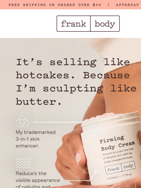 frankbody newsletter: Fresh reviews are in for my Firming Body Cream.