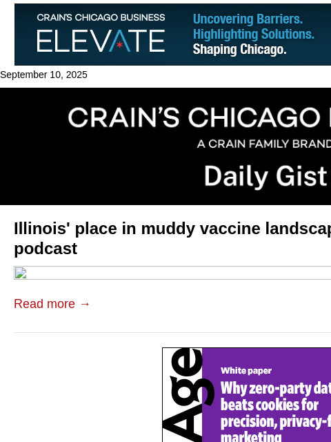 crainalerts newsletter: Illinois' place in muddy vaccine landscape: Crain'...