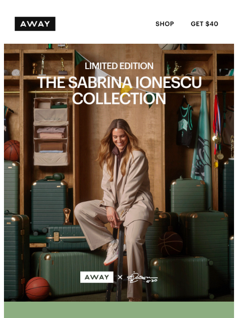 awaytravel newsletter: Introducing Away × Sabrina Ionescu Collection